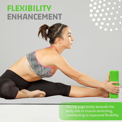 Foam Block Supportive Latex-Free with Rounded Edges, Non-Slip Exercise Blocks for Pilates, Meditation, Balance, Stretching and Deep Poses