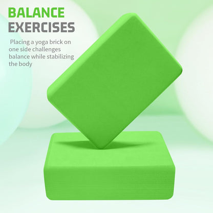 Foam Block Supportive Latex-Free with Rounded Edges, Non-Slip Exercise Blocks for Pilates, Meditation, Balance, Stretching and Deep Poses