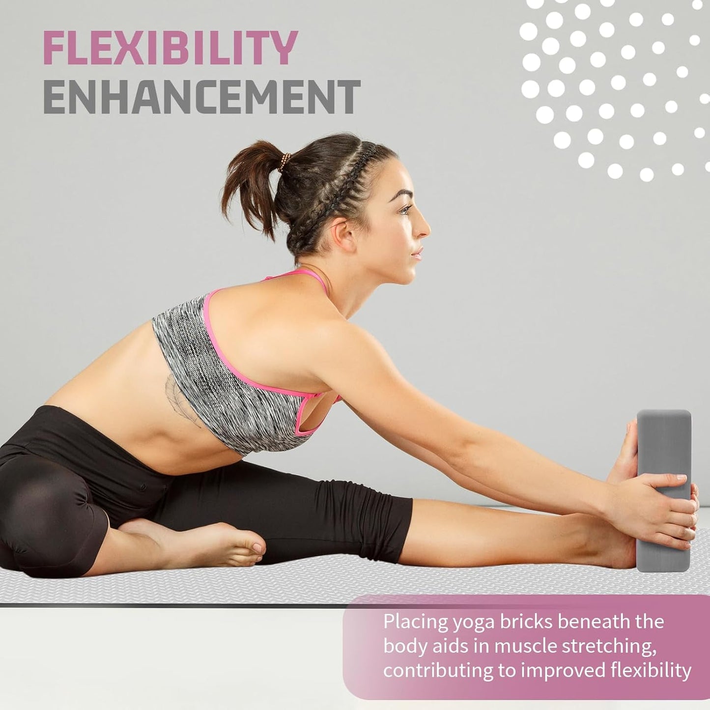 Foam Block Supportive Latex-Free with Rounded Edges, Non-Slip Exercise Blocks for Pilates, Meditation, Balance, Stretching and Deep Poses