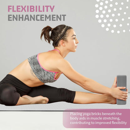 Foam Block Supportive Latex-Free with Rounded Edges, Non-Slip Exercise Blocks for Pilates, Meditation, Balance, Stretching and Deep Poses