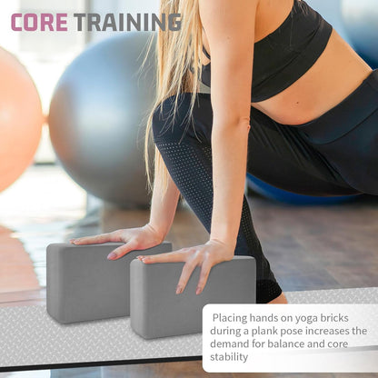Foam Block Supportive Latex-Free with Rounded Edges, Non-Slip Exercise Blocks for Pilates, Meditation, Balance, Stretching and Deep Poses