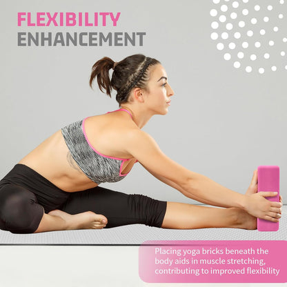 Foam Block Supportive Latex-Free with Rounded Edges, Non-Slip Exercise Blocks for Pilates, Meditation, Balance, Stretching and Deep Poses