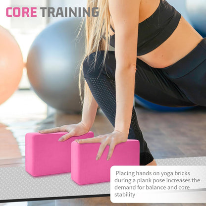 Foam Block Supportive Latex-Free with Rounded Edges, Non-Slip Exercise Blocks for Pilates, Meditation, Balance, Stretching and Deep Poses