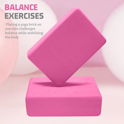 Foam Block Supportive Latex-Free with Rounded Edges, Non-Slip Exercise Blocks for Pilates, Meditation, Balance, Stretching and Deep Poses