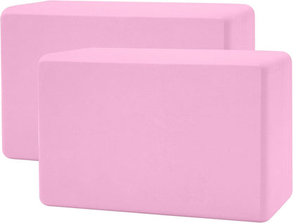 Foam Block Supportive Latex-Free with Rounded Edges, Non-Slip Exercise Blocks for Pilates, Meditation, Balance, Stretching and Deep Poses
