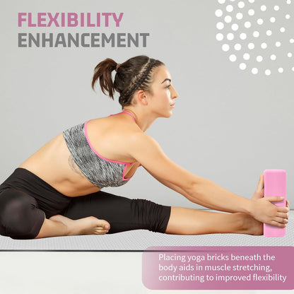 Foam Block Supportive Latex-Free with Rounded Edges, Non-Slip Exercise Blocks for Pilates, Meditation, Balance, Stretching and Deep Poses
