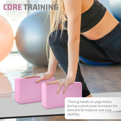 Foam Block Supportive Latex-Free with Rounded Edges, Non-Slip Exercise Blocks for Pilates, Meditation, Balance, Stretching and Deep Poses