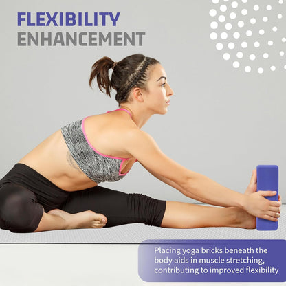 Foam Block Supportive Latex-Free with Rounded Edges, Non-Slip Exercise Blocks for Pilates, Meditation, Balance, Stretching and Deep Poses