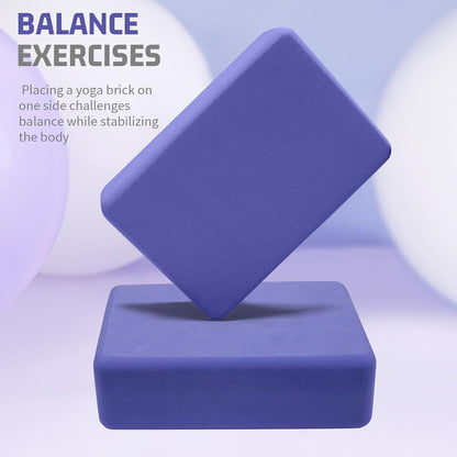 Foam Block Supportive Latex-Free with Rounded Edges, Non-Slip Exercise Blocks for Pilates, Meditation, Balance, Stretching and Deep Poses