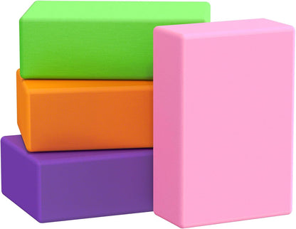 Foam Block Supportive Latex-Free with Rounded Edges, Non-Slip Exercise Blocks for Pilates, Meditation, Balance, Stretching and Deep Poses