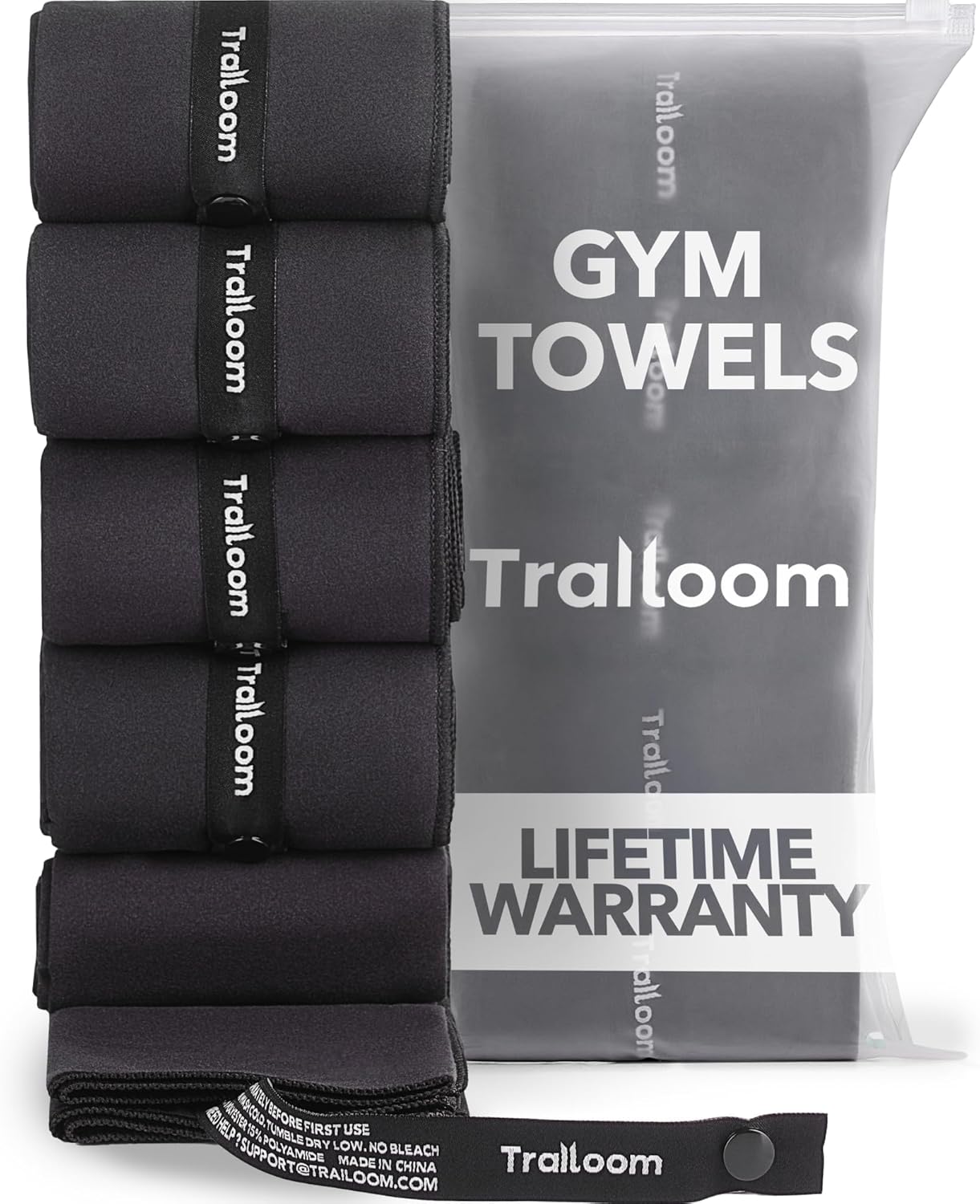 Microfiber Gym Towels, Quick Dry, Highly Absorbing, Odor-Free | Men & Women - Workout Sweat Sports Towel for Hot Yoga, Tennis, Running, Exercise, Working Out, Camping, Set of 5