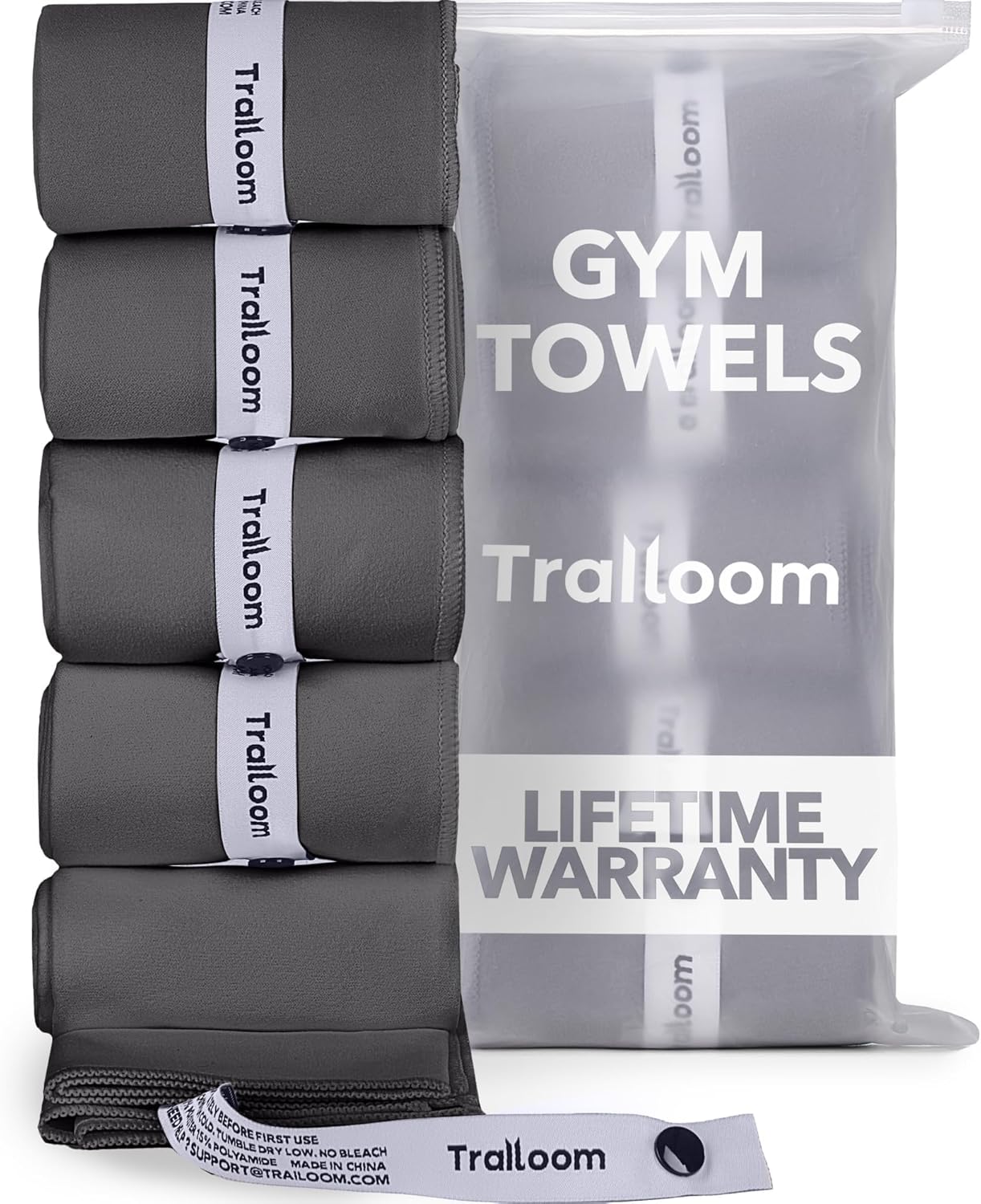 Microfiber Gym Towels, Quick Dry, Highly Absorbing, Odor-Free | Men & Women - Workout Sweat Sports Towel for Hot Yoga, Tennis, Running, Exercise, Working Out, Camping, Set of 5