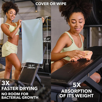 Microfiber Gym Towels, Quick Dry, Highly Absorbing, Odor-Free | Men & Women - Workout Sweat Sports Towel for Hot Yoga, Tennis, Running, Exercise, Working Out, Camping, Set of 5
