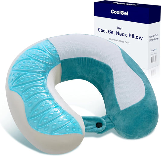 Travel Neck Pillow for Airplane, Memory Foam Neck Pillow with Removable Cover, Comfortable Airplane Pillow for Travel