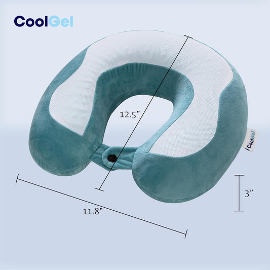 Travel Neck Pillow for Airplane, Memory Foam Neck Pillow with Removable Cover, Comfortable Airplane Pillow for Travel