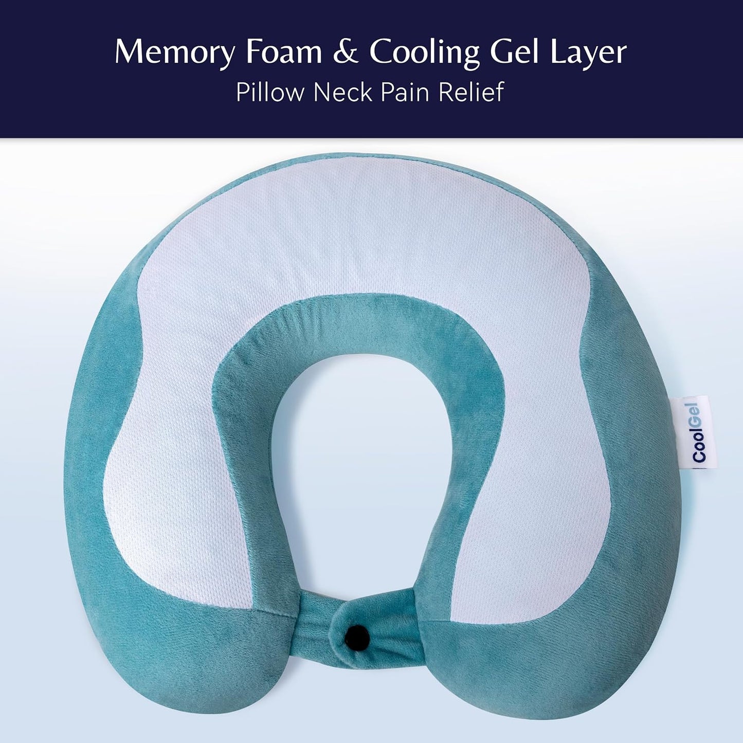 Travel Neck Pillow for Airplane, Memory Foam Neck Pillow with Removable Cover, Comfortable Airplane Pillow for Travel