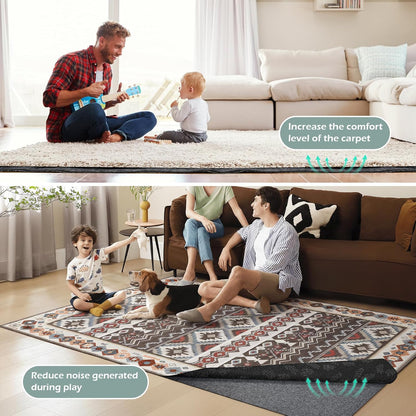 Non-Slip Rug Pads,3x5ft Waterproof Rug Pad,Carpet Pad for Hardwood,Tile,All Floors – Floor Protection,Cushioning, Anti-Slip Grip
