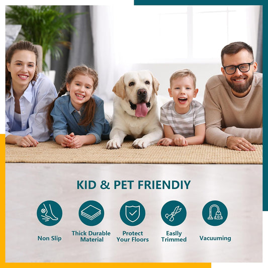 Non Slip Rug Pad Gripper 2x6 Feet Extra Thick Pads for Hardwood Floors,Anti Skid Mat Under Carpet,Runner Keep Area Rugs Safe and in Place