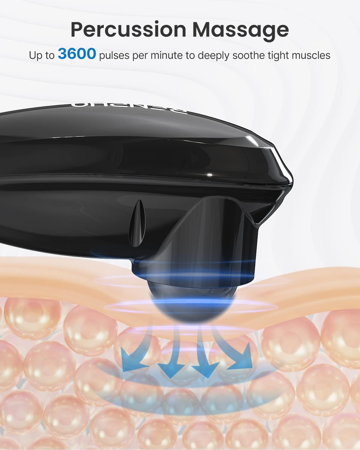 Rechargeable Handheld Back Massager with 5 Adjustable Speeds & Modes, Gifts for Men/Women, Cordless Electric Neck Massage Tool for Muscle Relief, Tailored Intensity for Shoulder, Leg, Calf
