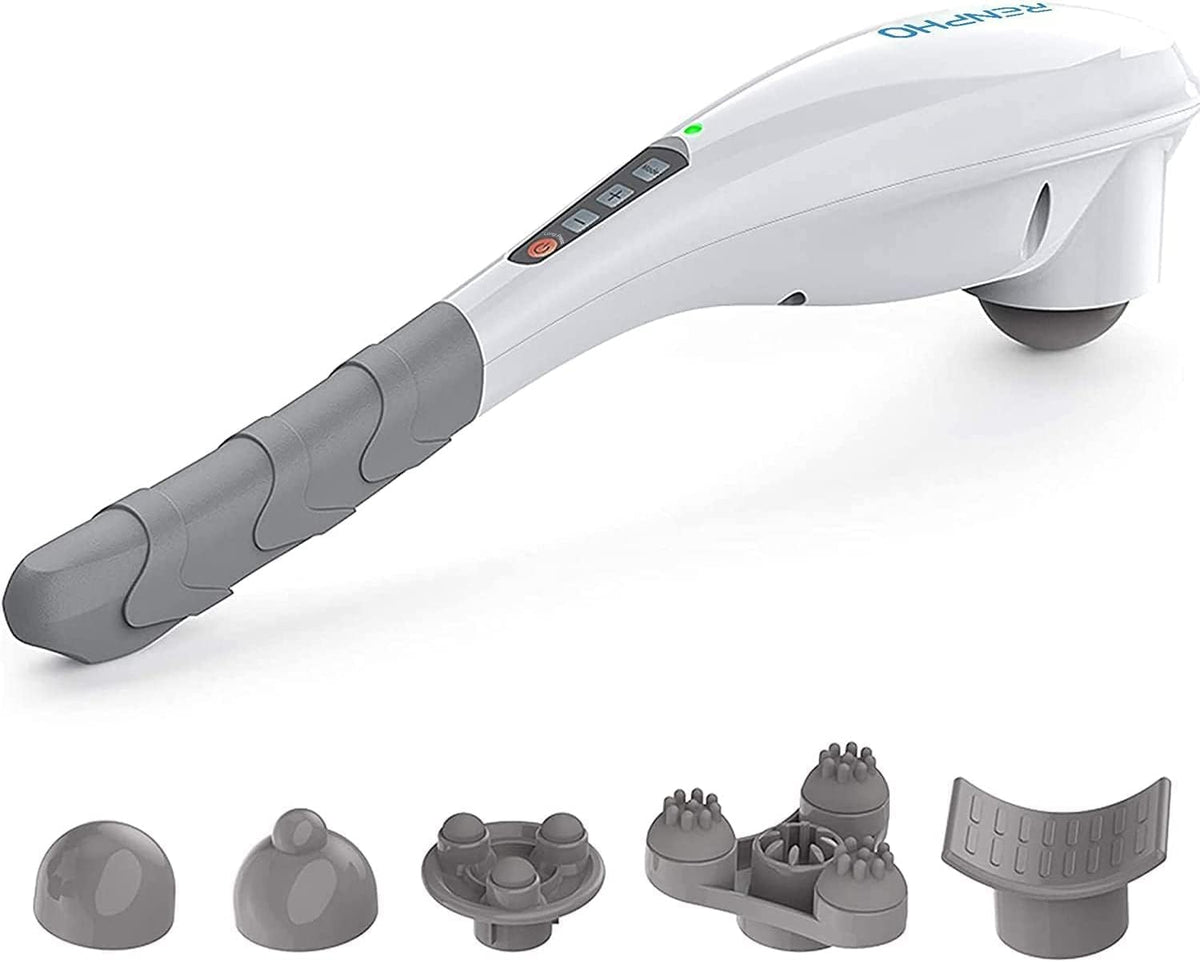 Rechargeable Handheld Back Massager with 5 Adjustable Speeds & Modes, Gifts for Men/Women, Cordless Electric Neck Massage Tool for Muscle Relief, Tailored Intensity for Shoulder, Leg, Calf