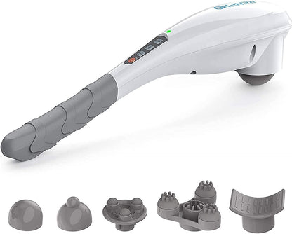 Rechargeable Handheld Back Massager with 5 Adjustable Speeds & Modes, Gifts for Men/Women, Cordless Electric Neck Massage Tool for Muscle Relief, Tailored Intensity for Shoulder, Leg, Calf