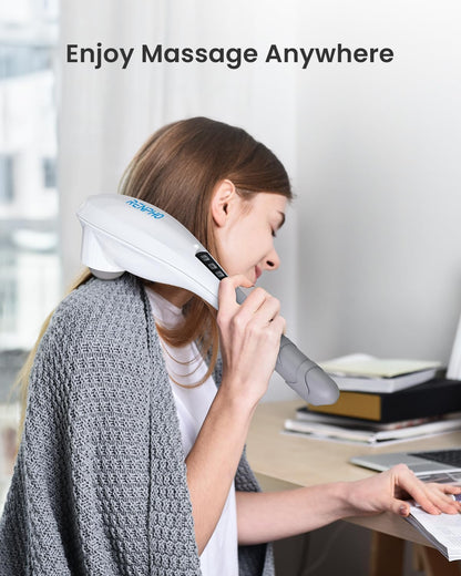 Rechargeable Handheld Back Massager with 5 Adjustable Speeds & Modes, Gifts for Men/Women, Cordless Electric Neck Massage Tool for Muscle Relief, Tailored Intensity for Shoulder, Leg, Calf