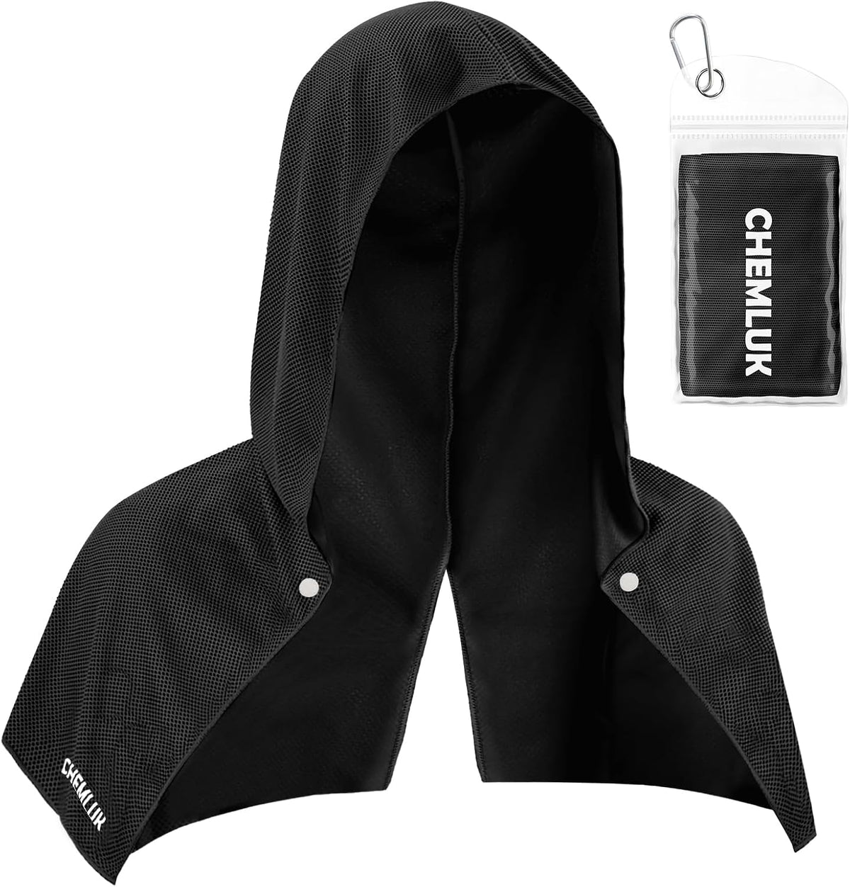 Cooling Rags for Neck: UPF50 Cooling Hoodie Towel with Case 1 Pack