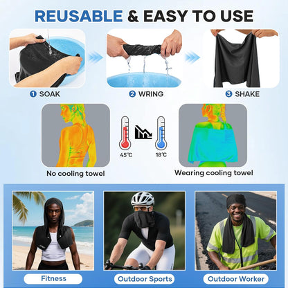 Cooling Rags for Neck: UPF50 Cooling Hoodie Towel with Case 1 Pack
