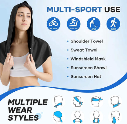 Cooling Rags for Neck: UPF50 Cooling Hoodie Towel with Case 1 Pack