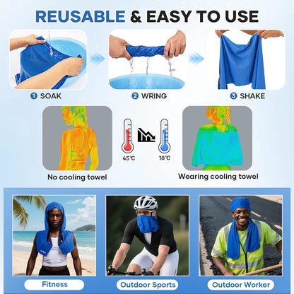 Cooling Rags for Neck: UPF50 Cooling Hoodie Towel with Case 1 Pack