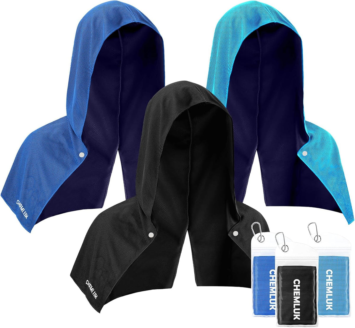 Cooling Rags for Neck: UPF50 Cooling Hoodie Towel with Case 1 Pack