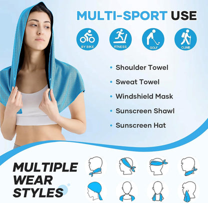 Cooling Rags for Neck: UPF50 Cooling Hoodie Towel with Case 1 Pack