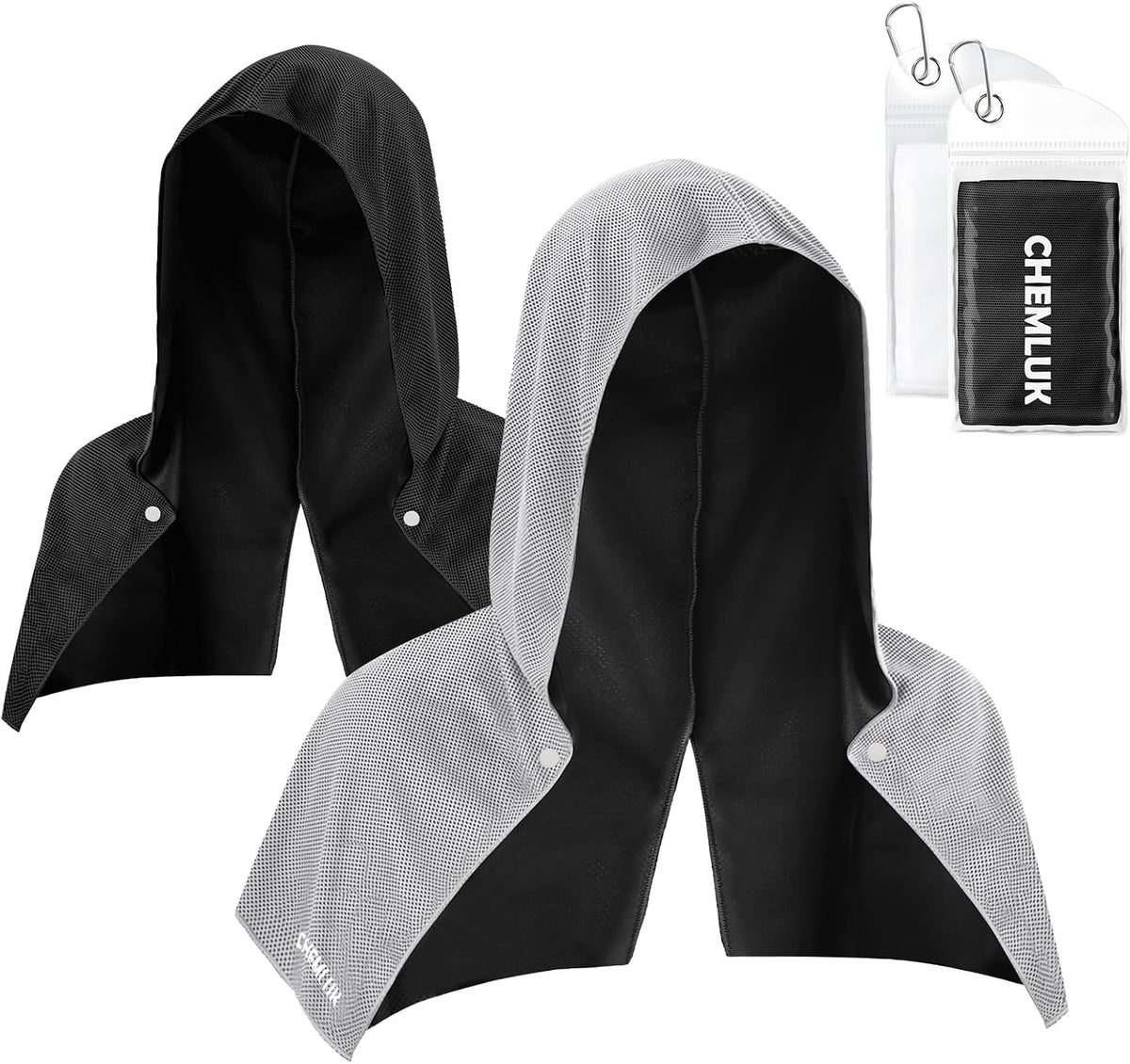 Cooling Rags for Neck: UPF50 Cooling Hoodie Towel with Case 1 Pack