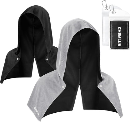 Cooling Rags for Neck: UPF50 Cooling Hoodie Towel with Case 1 Pack