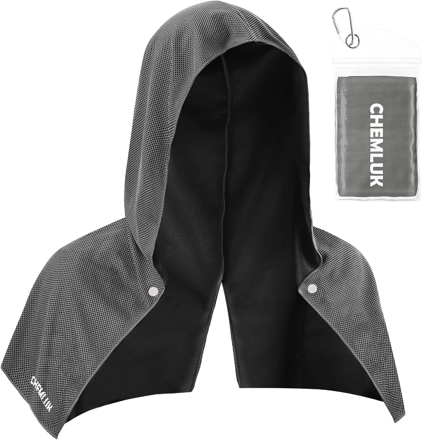 Cooling Rags for Neck: UPF50 Cooling Hoodie Towel with Case 1 Pack