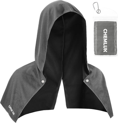Cooling Rags for Neck: UPF50 Cooling Hoodie Towel with Case 1 Pack