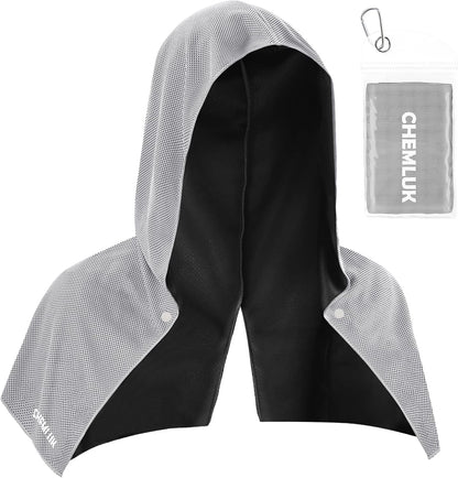 Cooling Rags for Neck: UPF50 Cooling Hoodie Towel with Case 1 Pack
