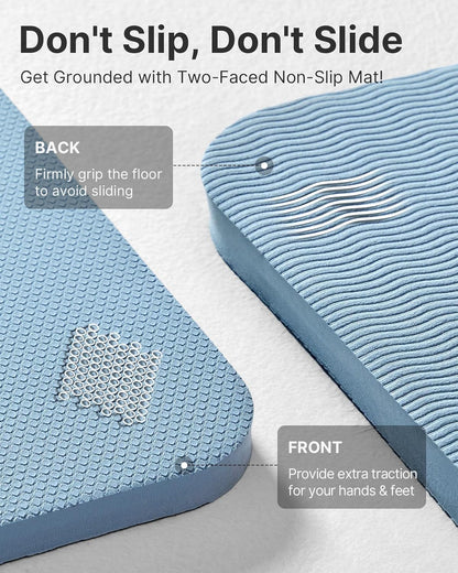 Yoga Mat，Extra Thick Yoga Mat (1/2inch),Professional TPE Exercise Mat,Non-Slip Workout Mat for Yoga, Pilates, Fitness, Barefoot Workouts, Home Gym Studio with Strap
