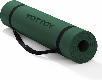 Yoga Mat，Extra Thick Yoga Mat (1/2inch),Professional TPE Exercise Mat,Non-Slip Workout Mat for Yoga, Pilates, Fitness, Barefoot Workouts, Home Gym Studio with Strap