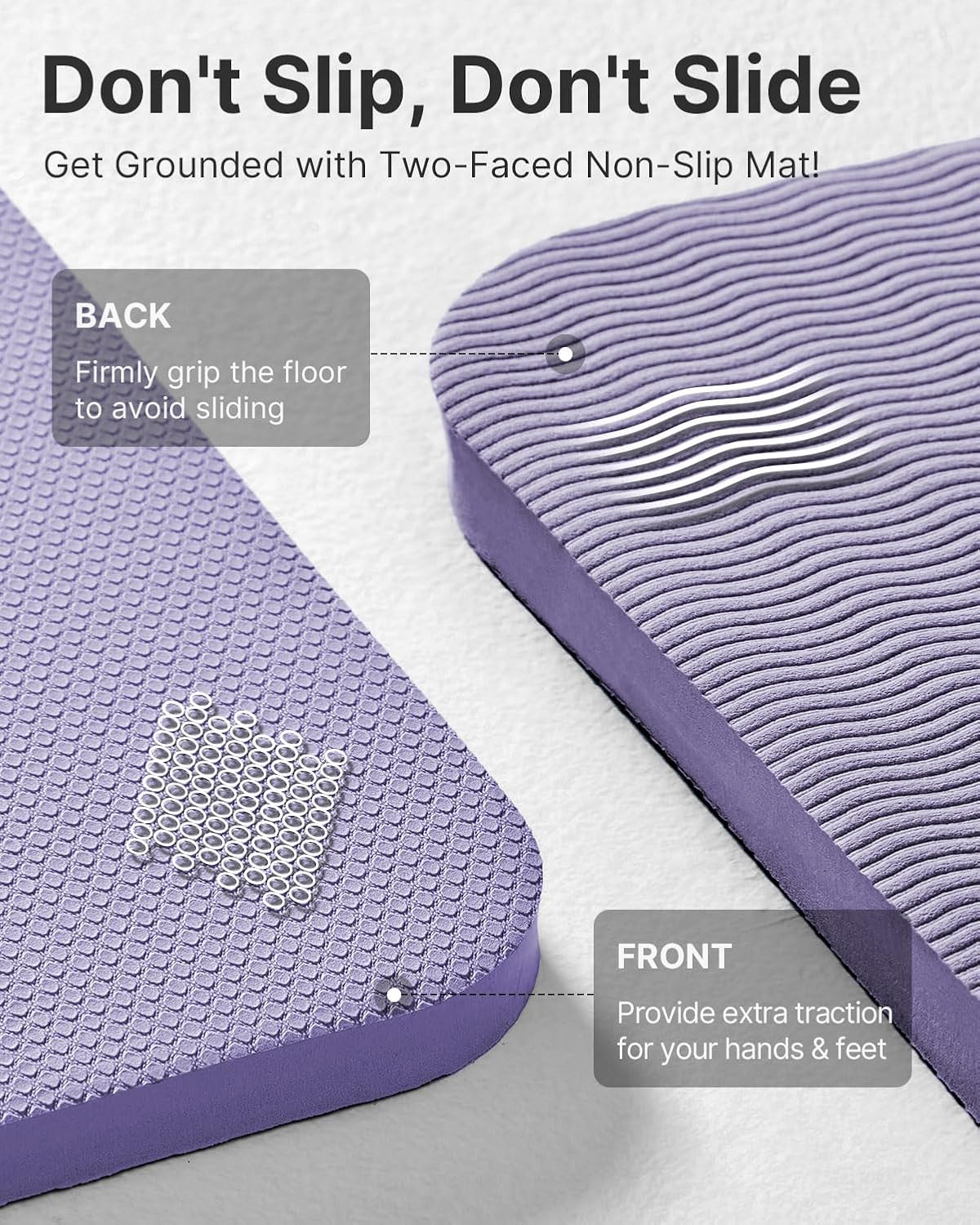 Yoga Mat，Extra Thick Yoga Mat (1/2inch),Professional TPE Exercise Mat,Non-Slip Workout Mat for Yoga, Pilates, Fitness, Barefoot Workouts, Home Gym Studio with Strap