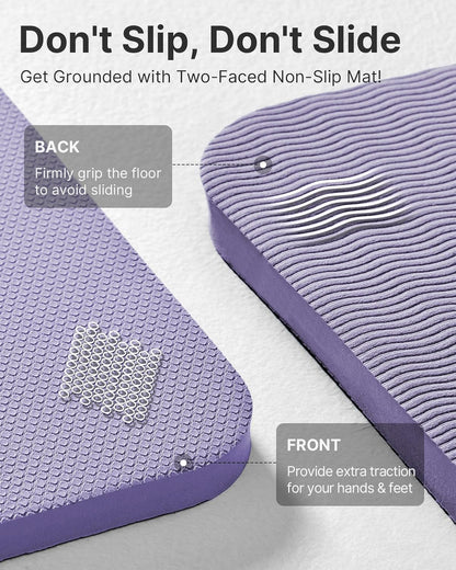 Yoga Mat，Extra Thick Yoga Mat (1/2inch),Professional TPE Exercise Mat,Non-Slip Workout Mat for Yoga, Pilates, Fitness, Barefoot Workouts, Home Gym Studio with Strap