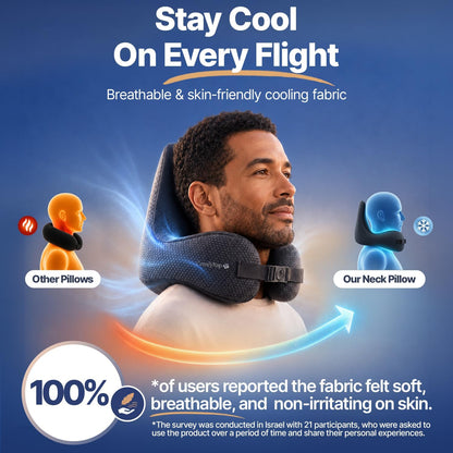 ComfyNap® Versatile Travel Neck Pillow for Airplane [Patented], 9 Positions in 3 Techniques, Plane Pillow with Pure Memory Foam, Travel Pillow with HeadRest Flight Sleep, Travel Essential - Mercury