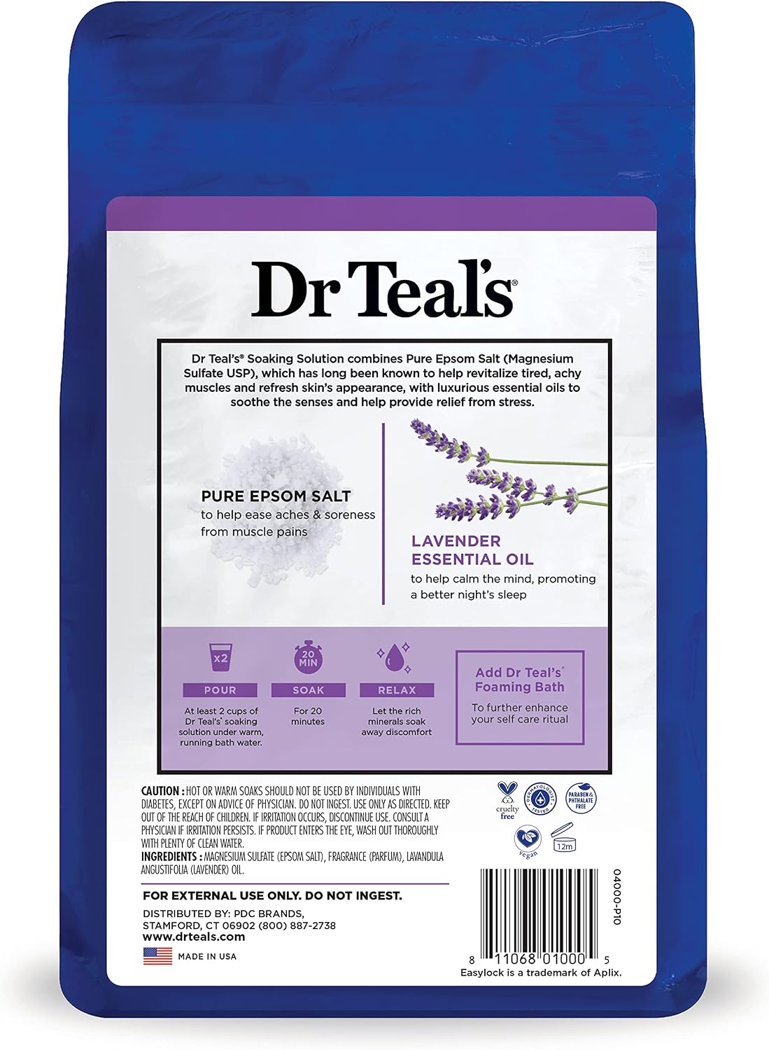 Advanced Lavendar Scented Epsom Salt, 48 oz