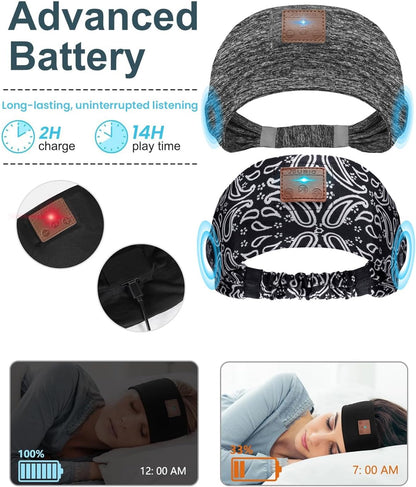 2-Pack Sleeping Headphones, Headband Headphones with Thin Speakers
