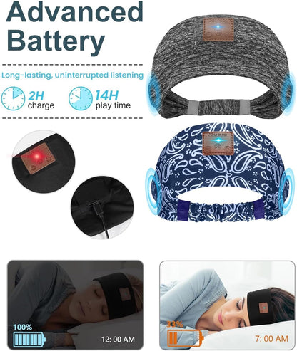 2-Pack Sleeping Headphones, Headband Headphones with Thin Speakers