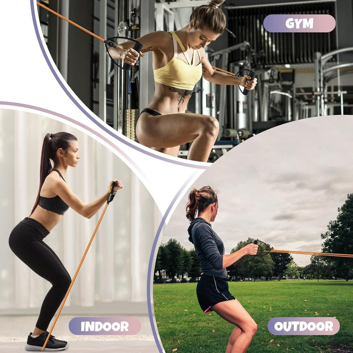 RitFit Single Resistance Exercise Band with Comfortable Handles - Ideal for Physical Therapy, Strength Training, Muscle Toning - Foam Padding Door Anchor and Starter Guide Included