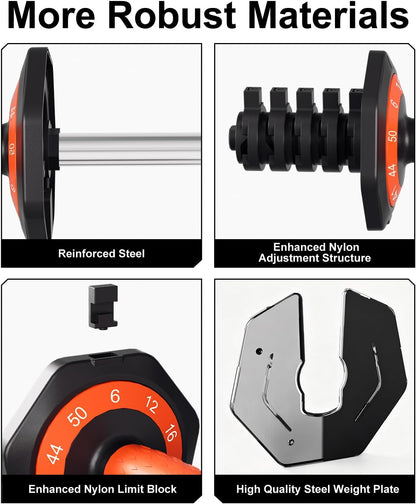 Adjustable Dumbbell Set, 10-in-1 25LB/50LB/90LB Ajustable Dumbbells with Safe Locking System, Enclosed Storage Tray, 1 Sec Fast Adjustment, Comfortable Non-Slip Textured Grip, Suitable for Home Gym Workouts Men and Women