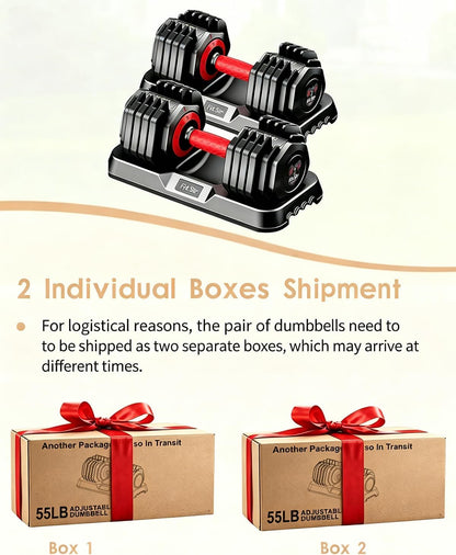 Adjustable Dumbbell Set, 10-in-1 25LB/50LB/90LB Ajustable Dumbbells with Safe Locking System, Enclosed Storage Tray, 1 Sec Fast Adjustment, Comfortable Non-Slip Textured Grip, Suitable for Home Gym Workouts Men and Women