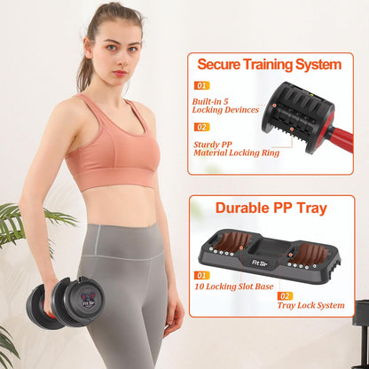 Adjustable Dumbbell Set, 10-in-1 25LB/50LB/90LB Ajustable Dumbbells with Safe Locking System, Enclosed Storage Tray, 1 Sec Fast Adjustment, Comfortable Non-Slip Textured Grip, Suitable for Home Gym Workouts Men and Women