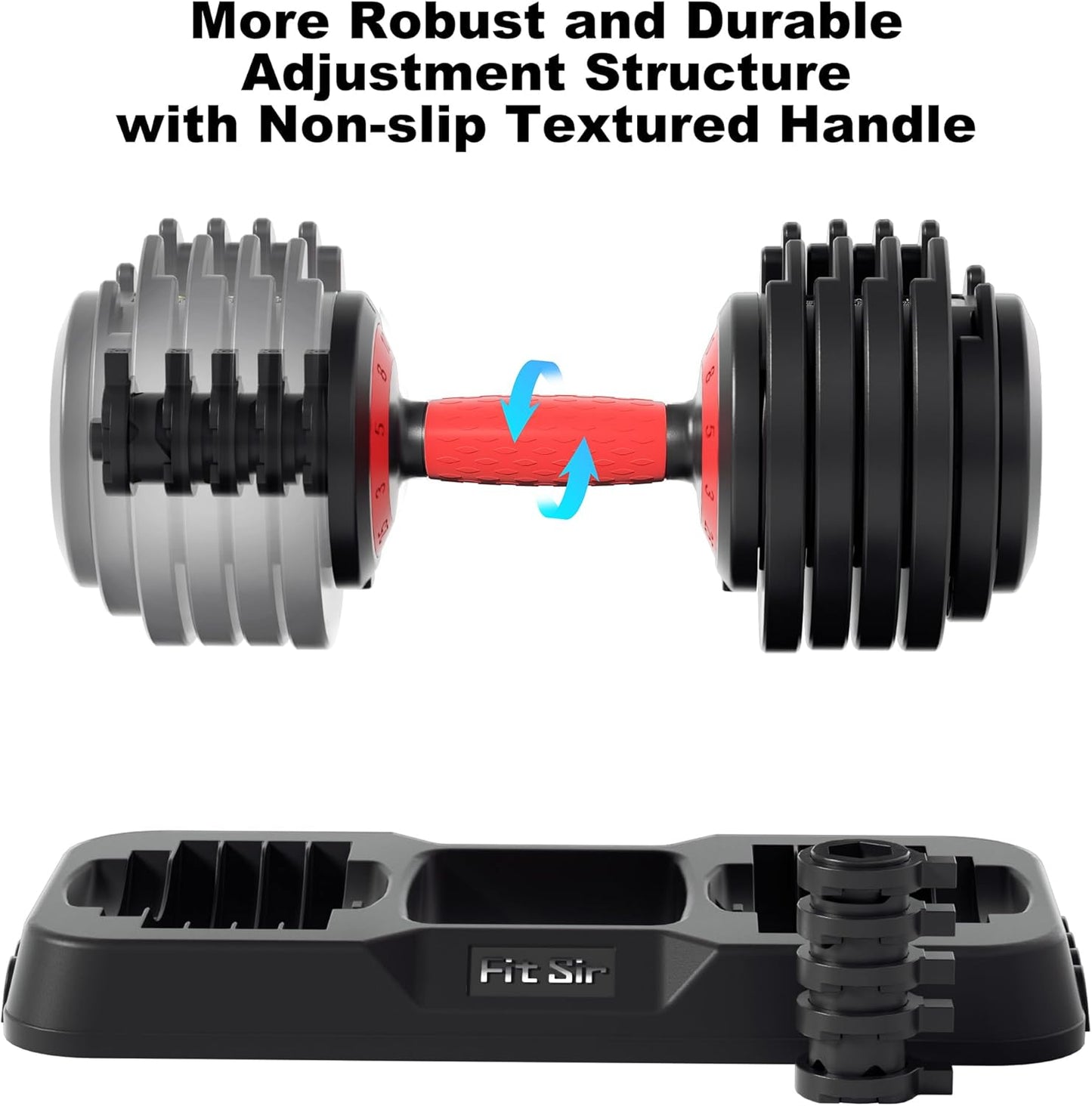 Adjustable Dumbbell Set, 10-in-1 25LB/50LB/90LB Ajustable Dumbbells with Safe Locking System, Enclosed Storage Tray, 1 Sec Fast Adjustment, Comfortable Non-Slip Textured Grip, Suitable for Home Gym Workouts Men and Women